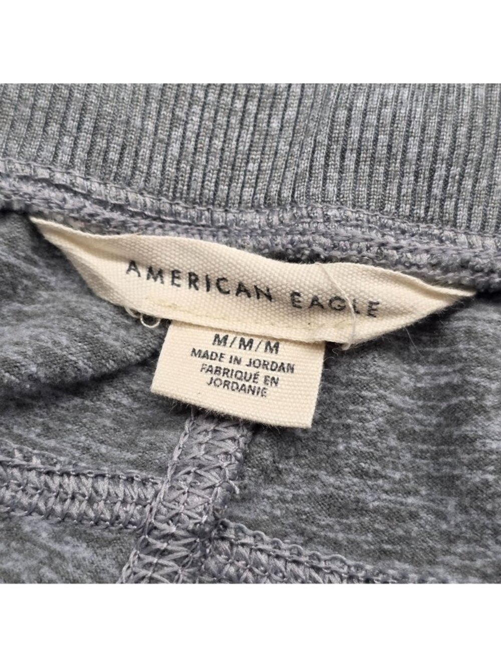 Womens American Eagle Gray Fleece Drawstring Sweatpants Lounge Joggers Size M - Picture 2 of 10